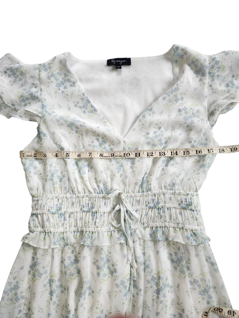 Floral Cottagecore Coquette Boho Western Maxi Dress with Smocked Waist - M - Picture 6 of 12